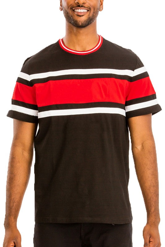 Three Striped Cotton T-Shirt